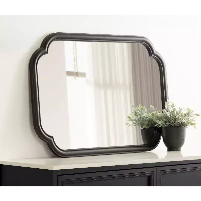 24"x36" Scallop Wall Mirror - Black