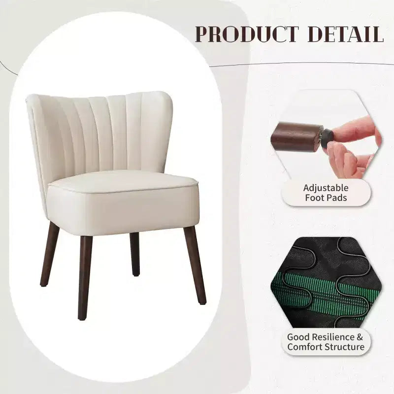 Modern Velvet Accent Chair, Mid-Century Wingback Lounge Chair with Solid Wood Legs, 300 lb Capacity