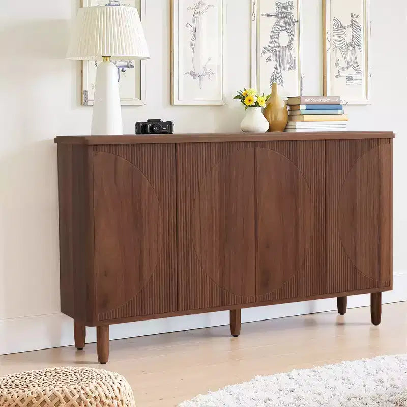 Spacious Countertop Buffet Cabinet, 4-Tier Storage for Dishware and Utensils