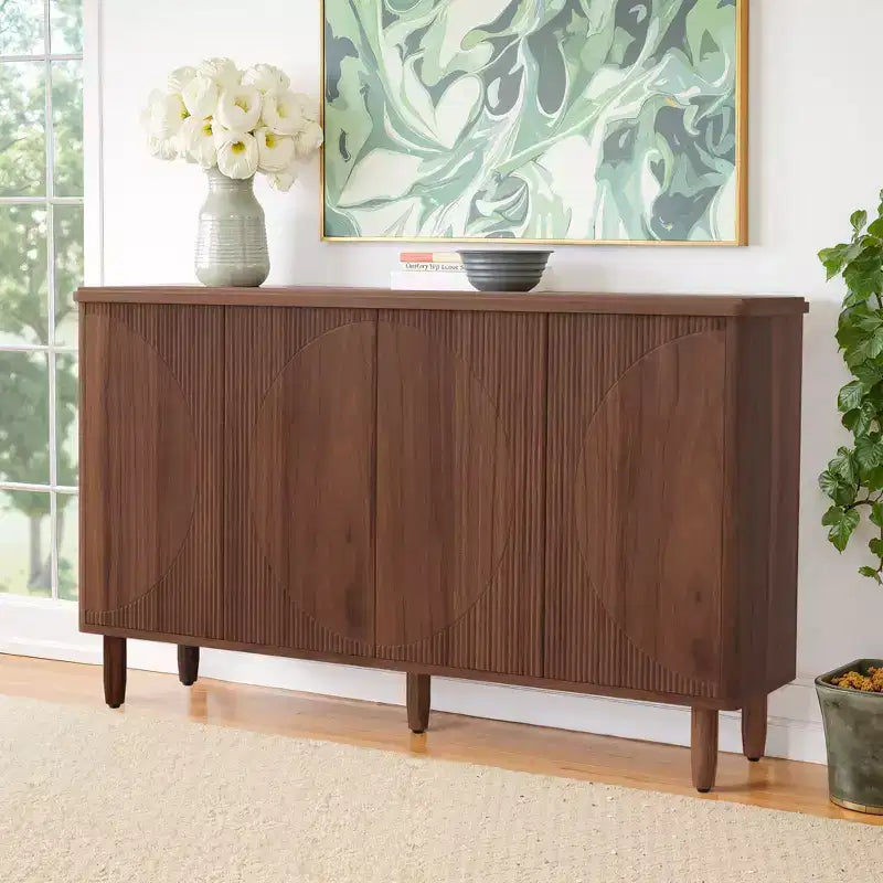 Spacious Countertop Buffet Cabinet, 4-Tier Storage for Dishware and Utensils