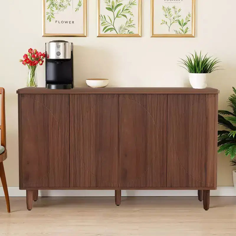 Spacious Countertop Buffet Cabinet, 4-Tier Storage for Dishware and Utensils