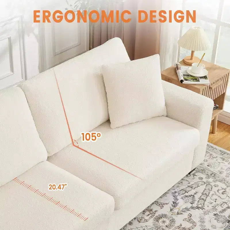83 Inch Modern 3 Seater Sofa, Deep Seats Cloud Couch for Living Room, Bedroom, Office