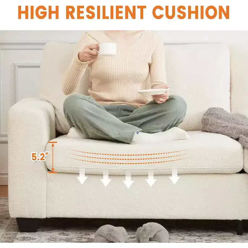 83 Inch Modern 3 Seater Sofa, Deep Seats Cloud Couch for Living Room, Bedroom, Office