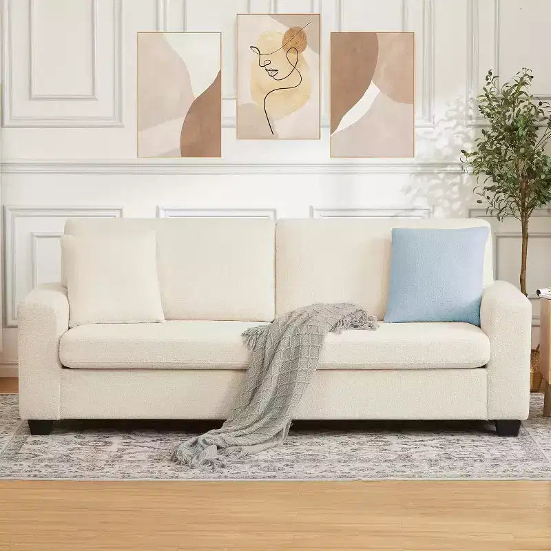 83 Inch Modern 3 Seater Sofa, Deep Seats Cloud Couch for Living Room, Bedroom, Office