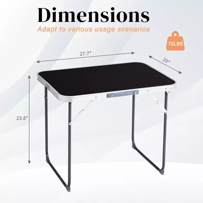 2.3Ft. Brown Rectangular Patio Folding Table, Aluminum