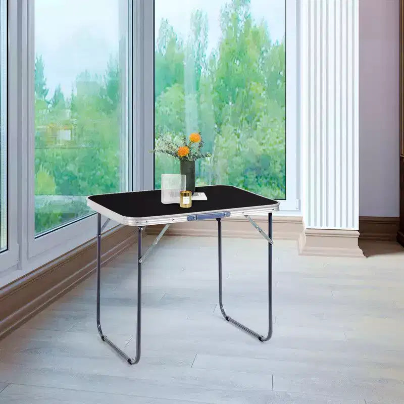2.3Ft. Brown Rectangular Patio Folding Table, Aluminum