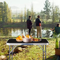 2.3Ft. Brown Rectangular Patio Folding Table, Aluminum