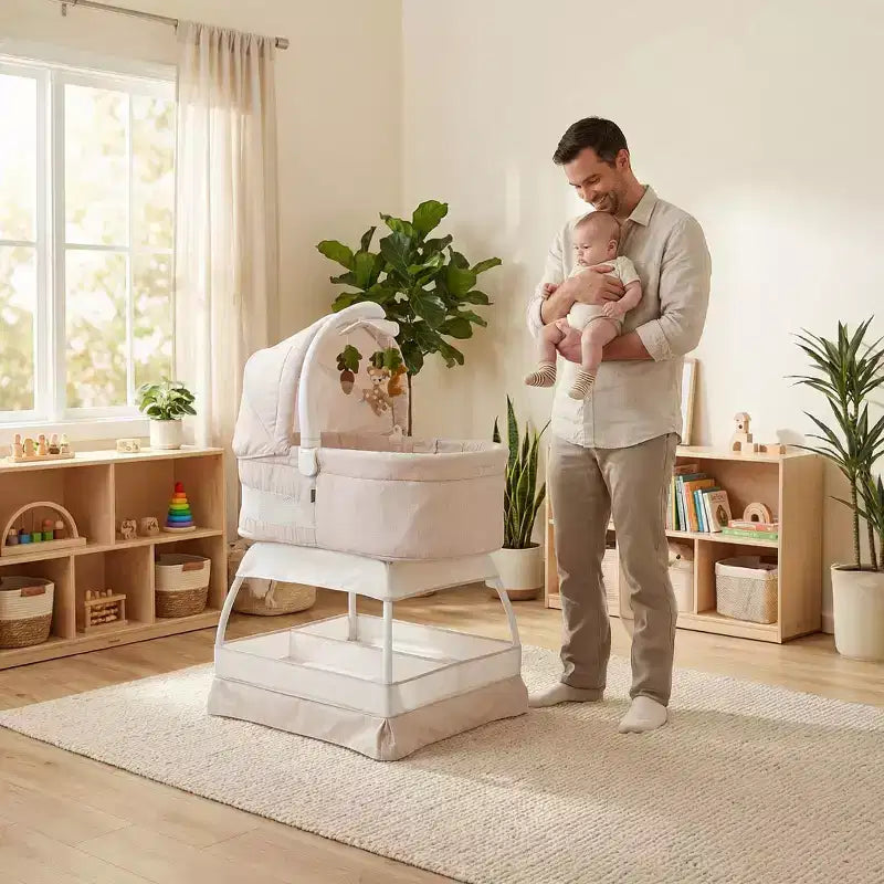 Bassinet with Cry Recognition, Soothing Music, Vibration and Night Light