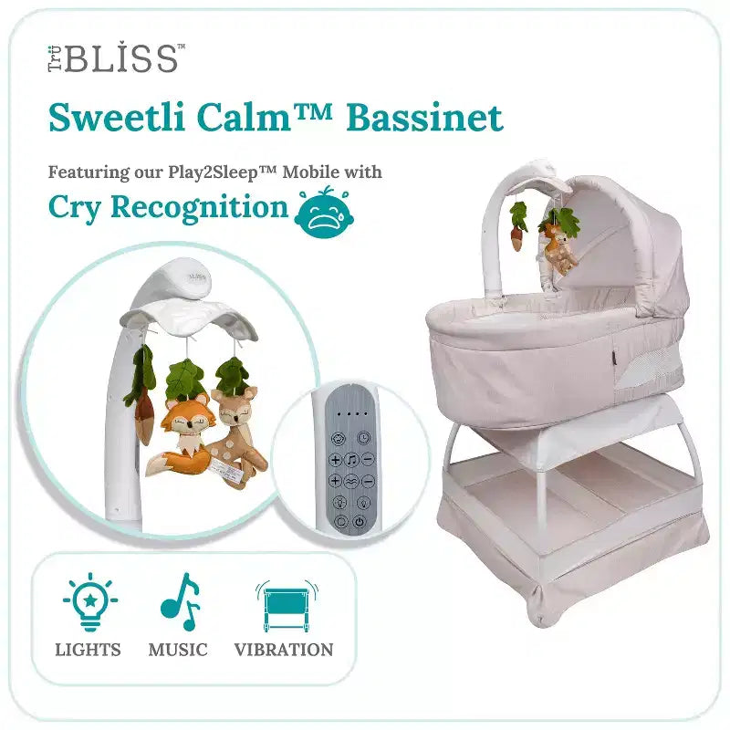 Bassinet with Cry Recognition, Soothing Music, Vibration and Night Light