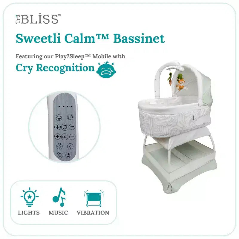 Bassinet with Cry Recognition, Soothing Music, Vibration and Night Light
