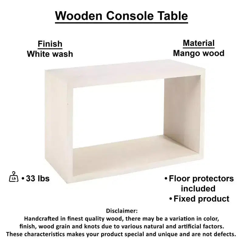 Mango Wood Handcrafted Open Frame Sofa Console Table, 52 Inch