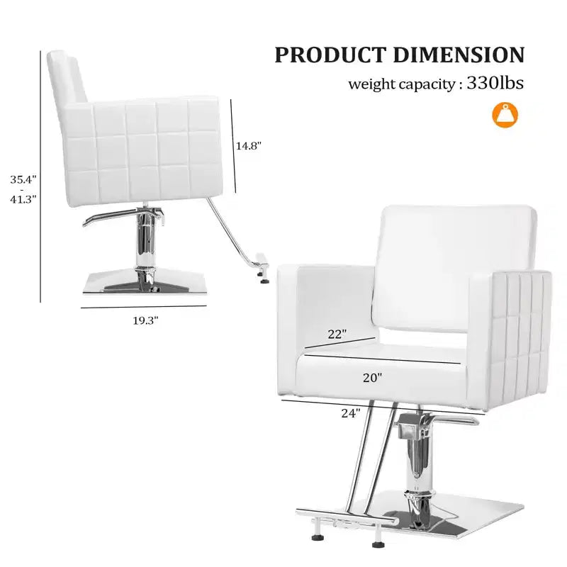 Black Heavy Duty Hydraulic Wide Seat Hair Stylist Salon Chair