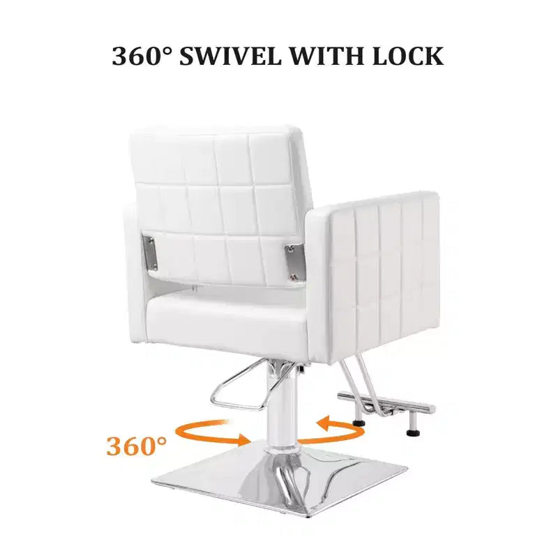 Black Heavy Duty Hydraulic Wide Seat Hair Stylist Salon Chair