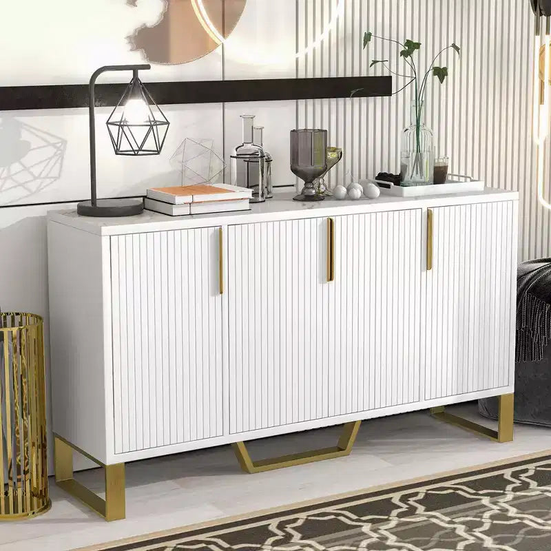 60" Modern Sideboard Buffet Cabinet with Adjustable Shelves and Doors