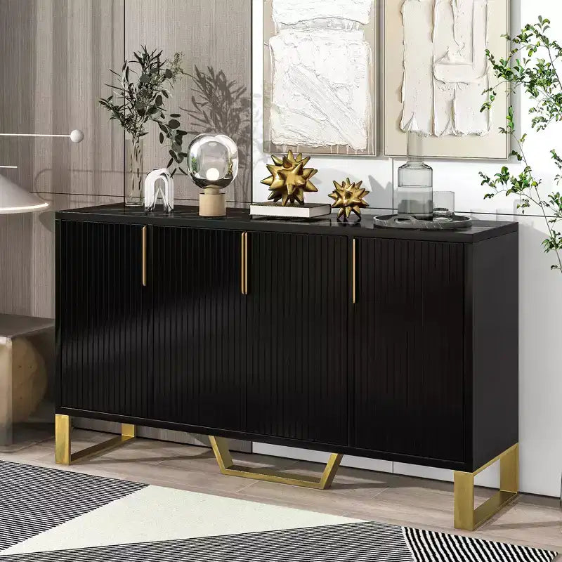 60" Modern Sideboard Buffet Cabinet with Adjustable Shelves and Doors