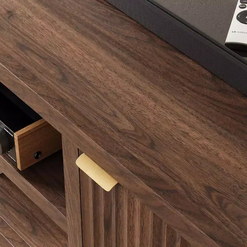 80" TV Stand, Modern Entertainment Center with Fluted Door Storage for Living Room, Bedroom
