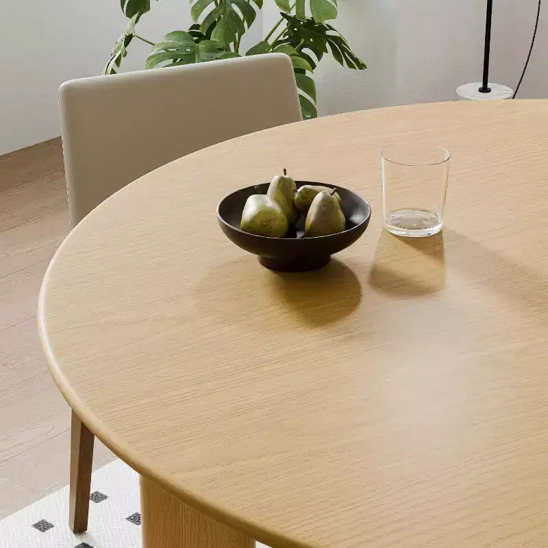 42" Round Wood Dining Table for 4, Farmhouse Modern Kitchen & Dining Room