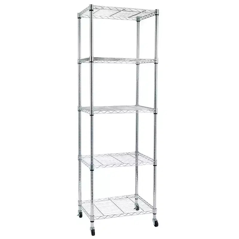 23.62" Steel Height-Adjustable Shelving Unit with Wheels