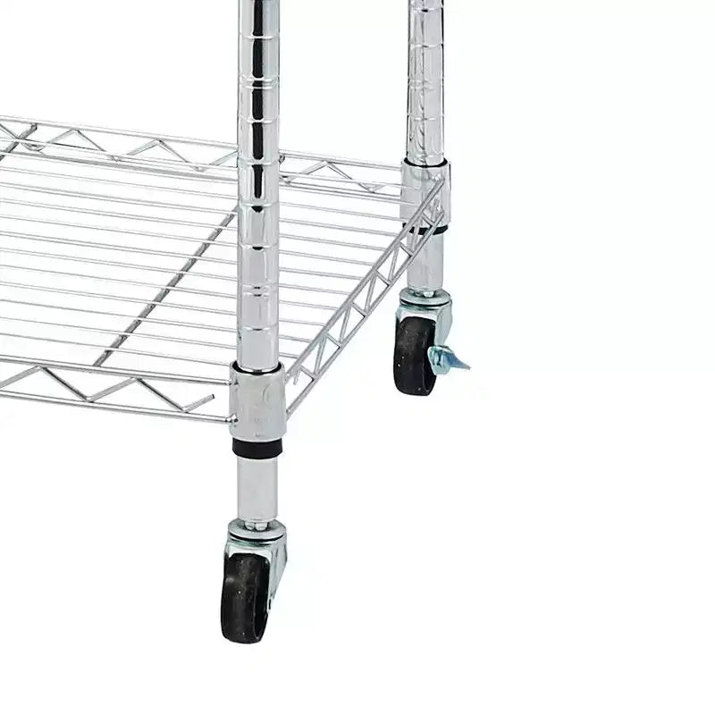 23.62" Steel Height-Adjustable Shelving Unit with Wheels