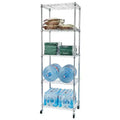 23.62" Steel Height-Adjustable Shelving Unit with Wheels