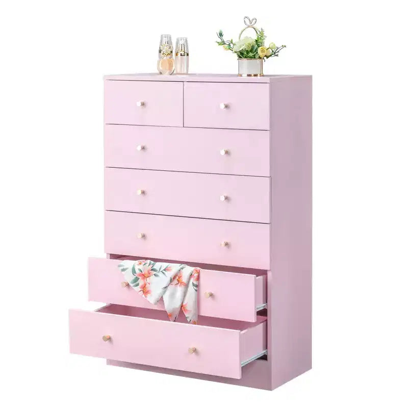 7-Drawer Gray Chest of Drawers, 25.98" Wide