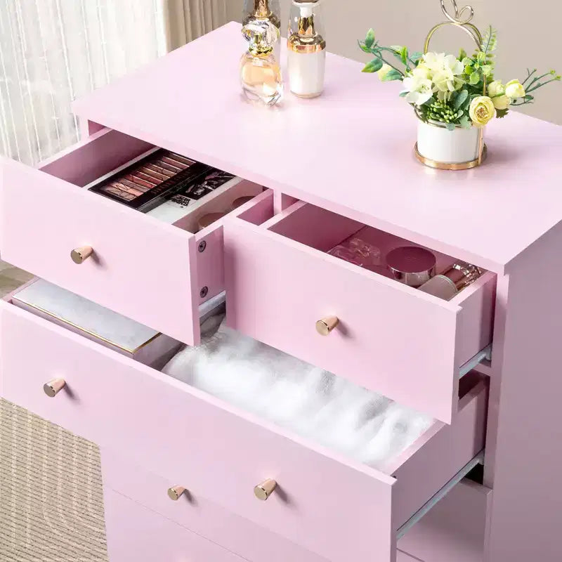 7-Drawer Gray Chest of Drawers, 25.98" Wide