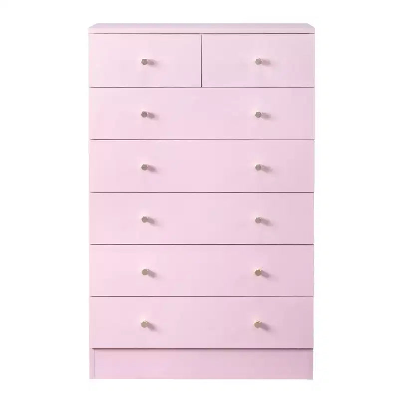 7-Drawer Gray Chest of Drawers, 25.98" Wide