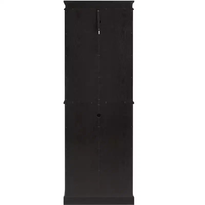 Lighted Corner Curio Cabinet, Glass Display Case for Living Room & Bar Storage - Black