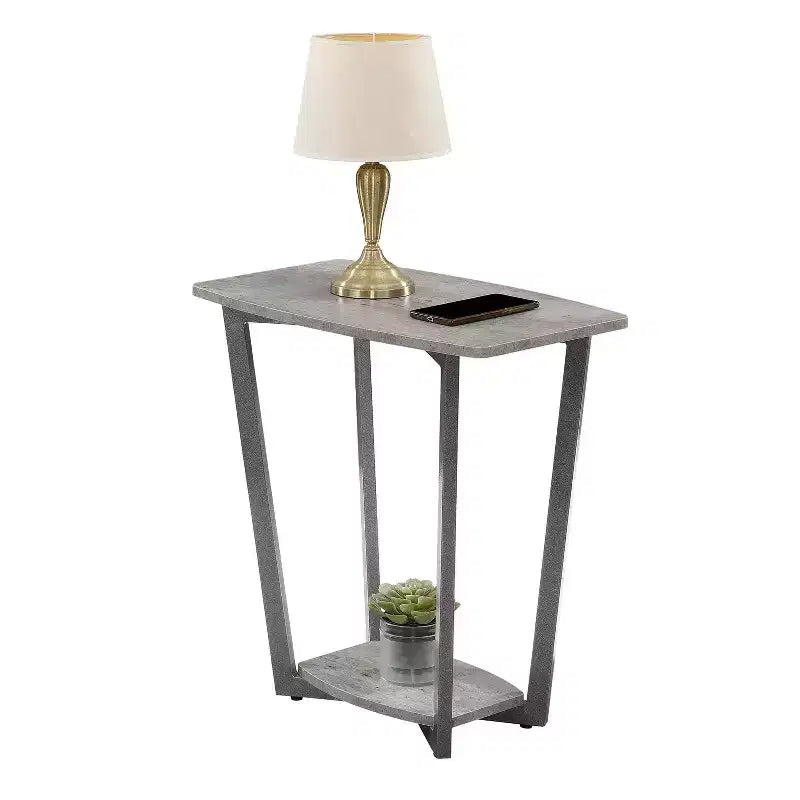 23.75" Gray Rectangle Metal End Table