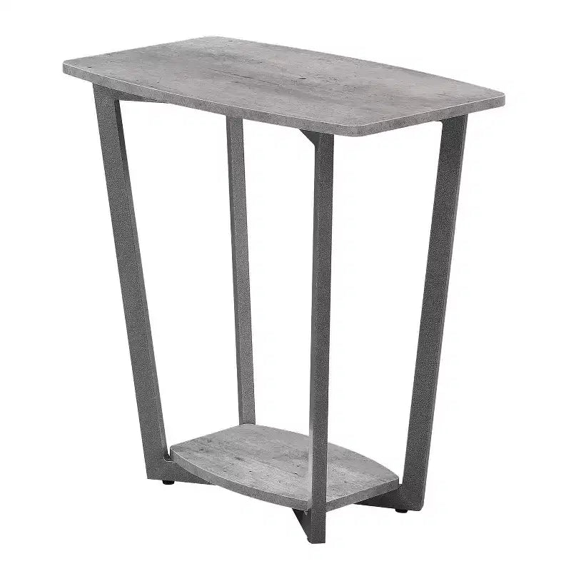23.75" Gray Rectangle Metal End Table