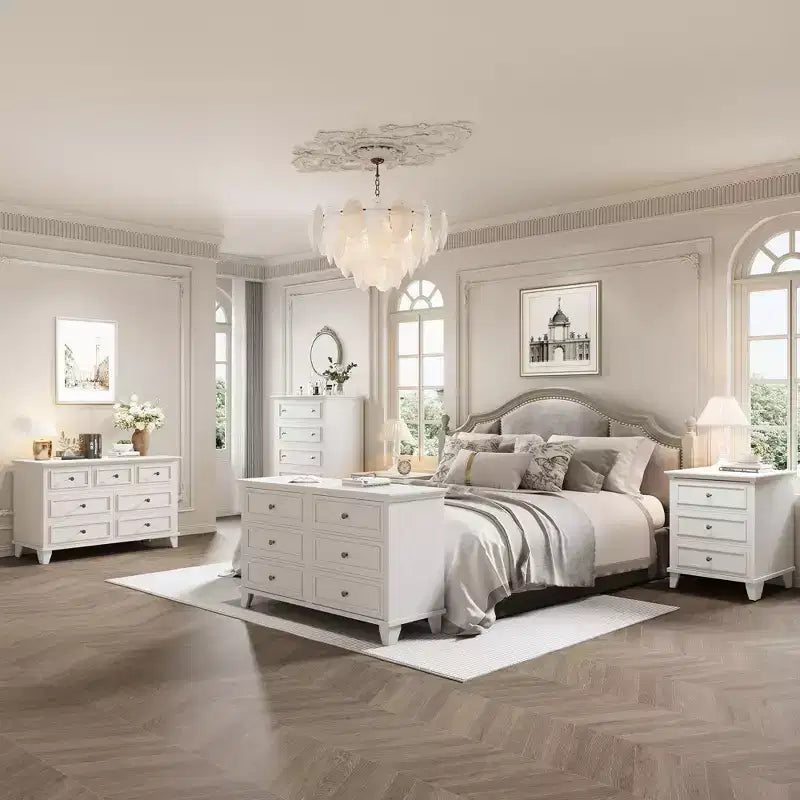 7 Drawer Dresser, Wooden Chest of Drawers with Deep Drawers, 47" Long, Modern Organizer for Bedroom, TV Stand