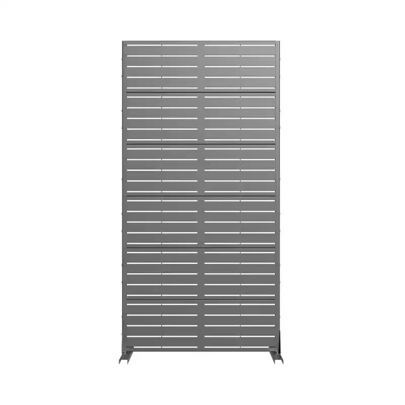 72x35" Metal Outdoor Patio Privacy Screen, Freestanding Room Divider Partition for Indoor/Outdoor - Gray