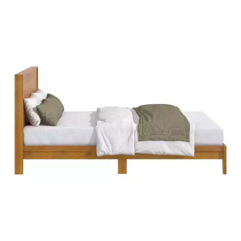Queen Platform Bed with Headboard - Gray