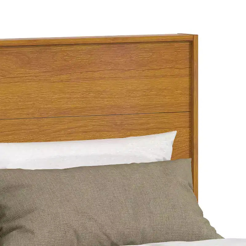 Queen Platform Bed with Headboard - Gray