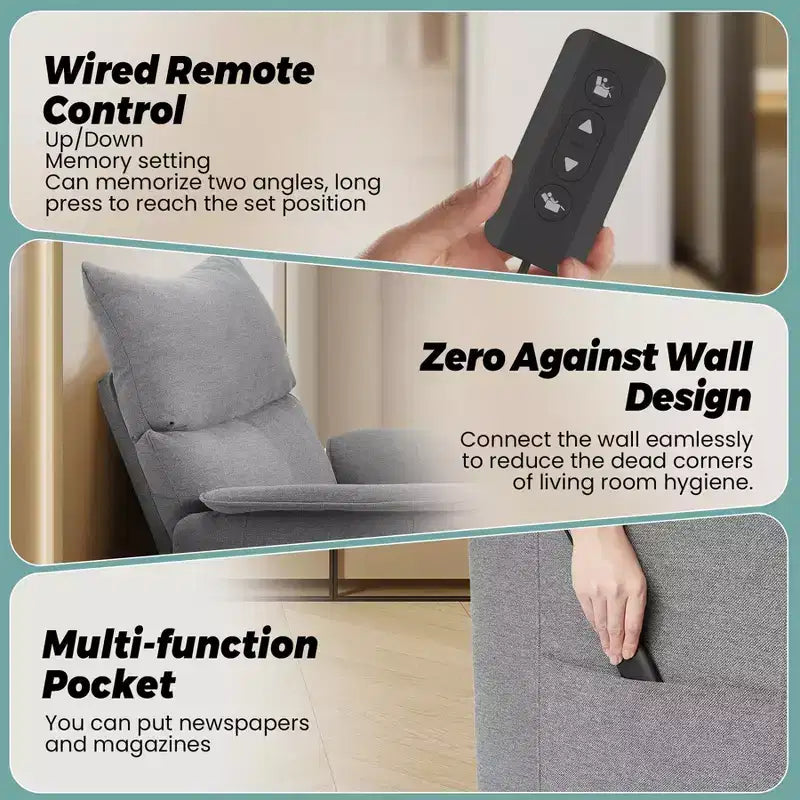 Electric Recliner Chair with Massage and Heat, Adjustable Single Recliners Sofa Home Theater Seating Armchair for Living Room/Office