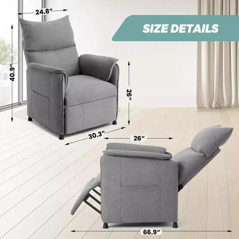 Electric Recliner Chair with Massage and Heat, Adjustable Single Recliners Sofa Home Theater Seating Armchair for Living Room/Office