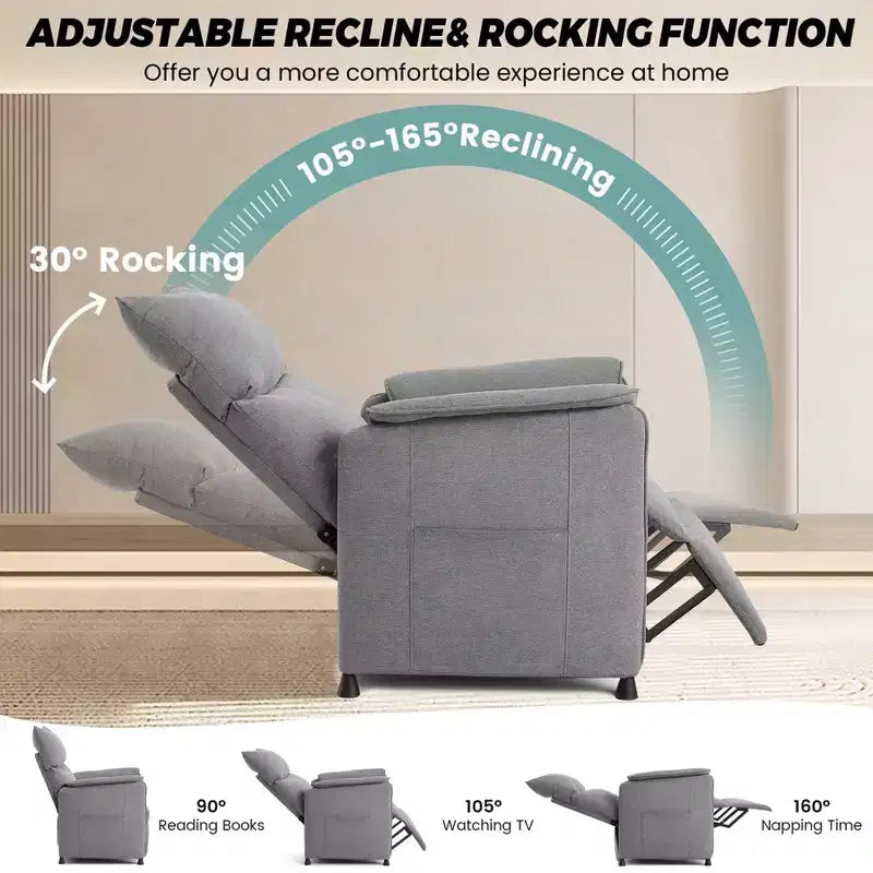 Electric Recliner Chair with Massage and Heat, Adjustable Single Recliners Sofa Home Theater Seating Armchair for Living Room/Office