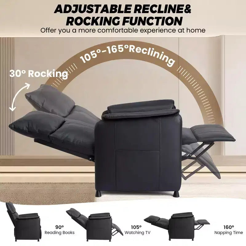 Electric Recliner Chair with Massage and Heat, Adjustable Single Recliners Sofa Home Theater Seating Armchair for Living Room/Office