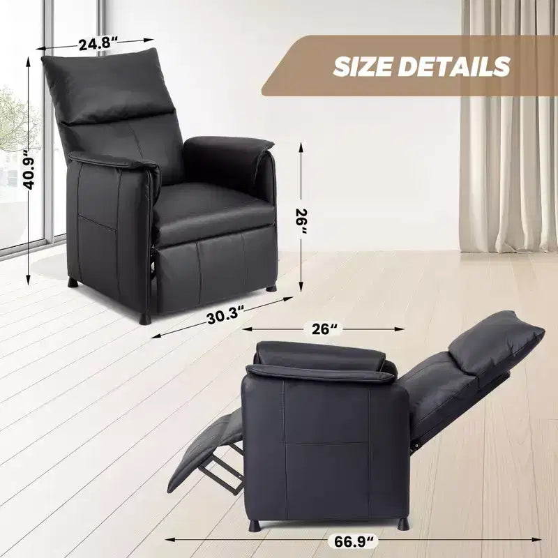 Electric Recliner Chair with Massage and Heat, Adjustable Single Recliners Sofa Home Theater Seating Armchair for Living Room/Office
