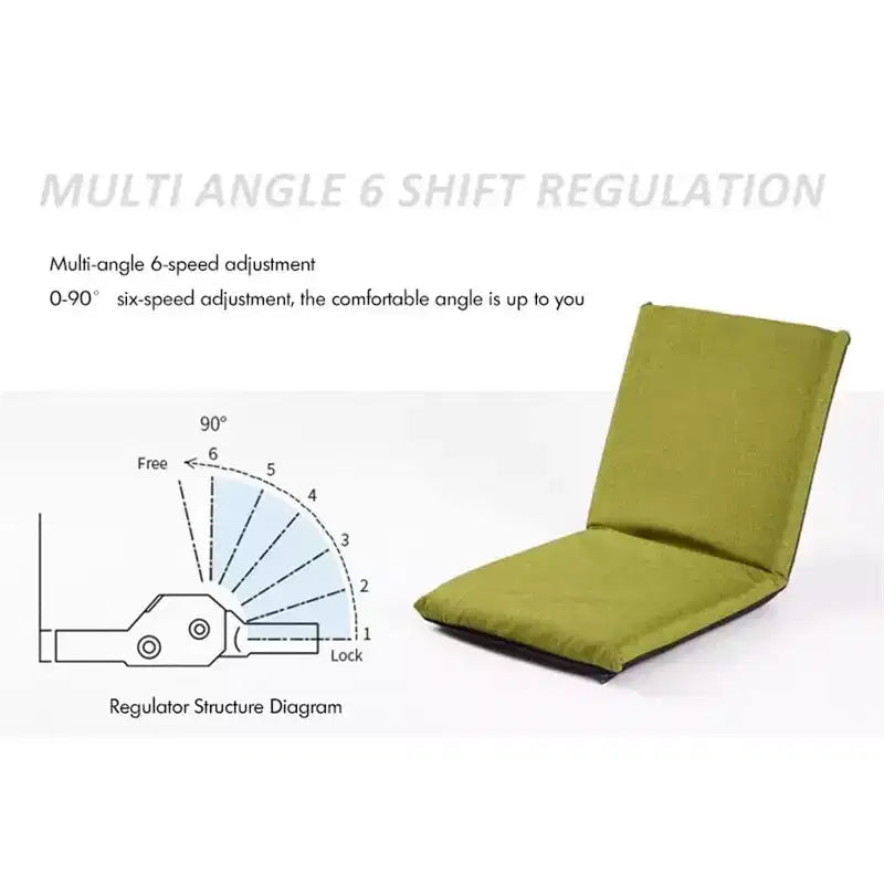 Adjustable Floor Chair, 6-Position Folding Padded Gaming Sofa Chair, Cushioned Back Support, Lazy Sofa for Reading Meditation Games