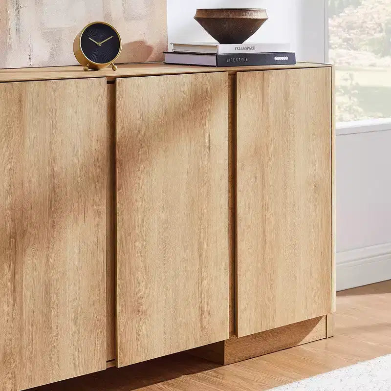 66" Sideboard Buffet Cabinet with 4 Doors and Adjustable Shelves for Kitchen, Dining Room, Living Room
