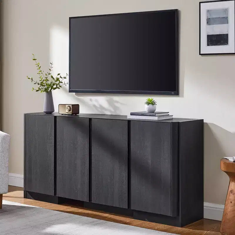 66" Sideboard Buffet Cabinet with 4 Doors and Adjustable Shelves for Kitchen, Dining Room, Living Room
