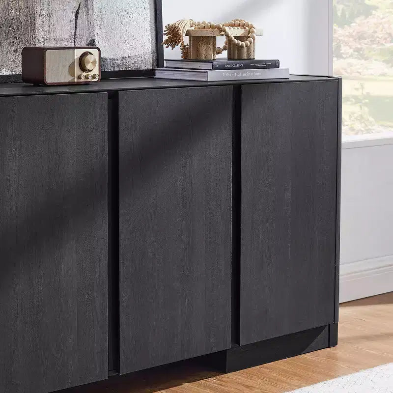 66" Sideboard Buffet Cabinet with 4 Doors and Adjustable Shelves for Kitchen, Dining Room, Living Room