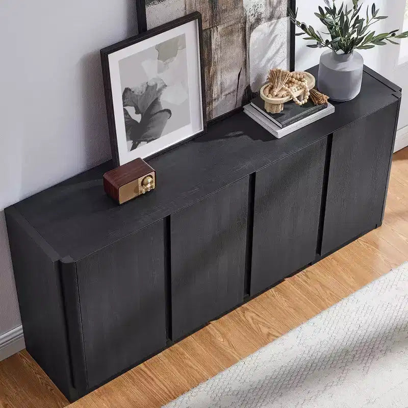 66" Sideboard Buffet Cabinet with 4 Doors and Adjustable Shelves for Kitchen, Dining Room, Living Room