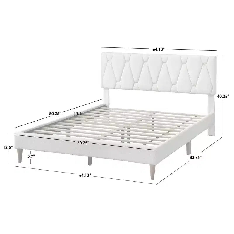 Boucle Queen Platform Bed