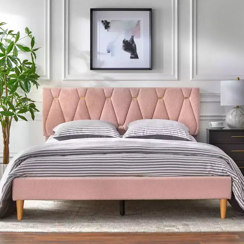 Boucle Queen Platform Bed