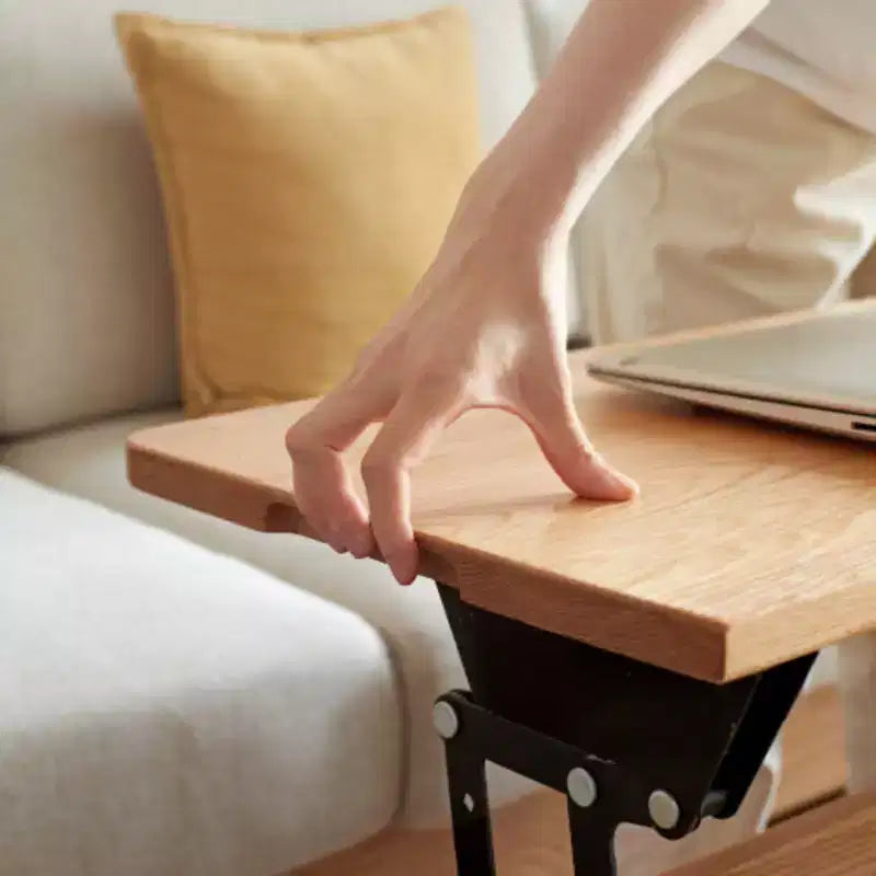 Lift-Top Coffee Table, Solid Oak Wood with Hidden Storage, Multi-Use as Center Table & Study Desk