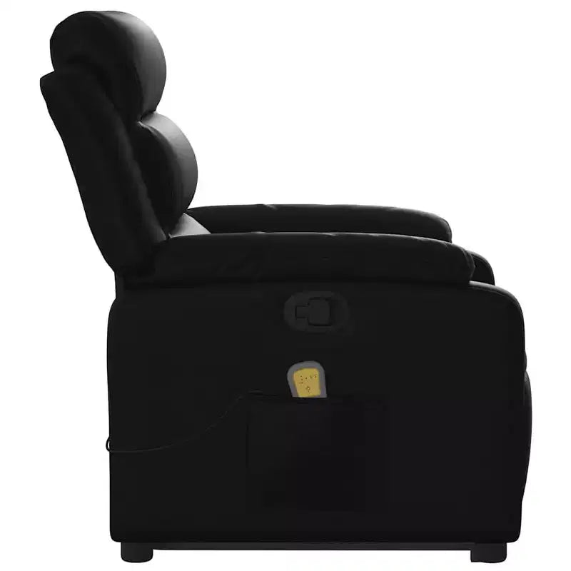 Stand Up Massage Recliner Chair, Black Faux Leather with Power Lift Mechanism
