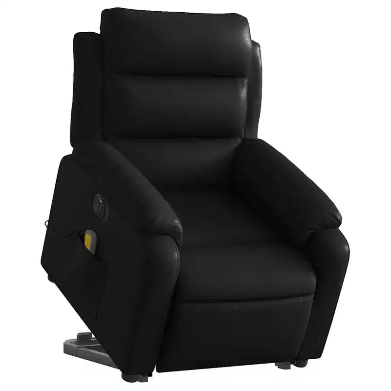 Stand Up Massage Recliner Chair, Black Faux Leather with Power Lift Mechanism