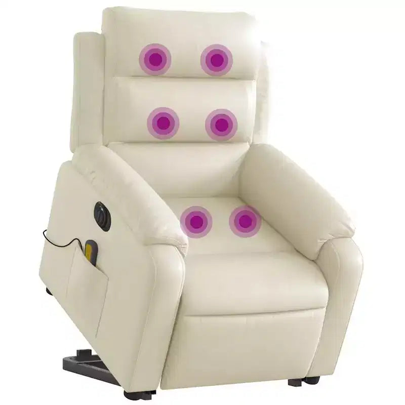Stand Up Massage Recliner Chair, Black Faux Leather with Power Lift Mechanism